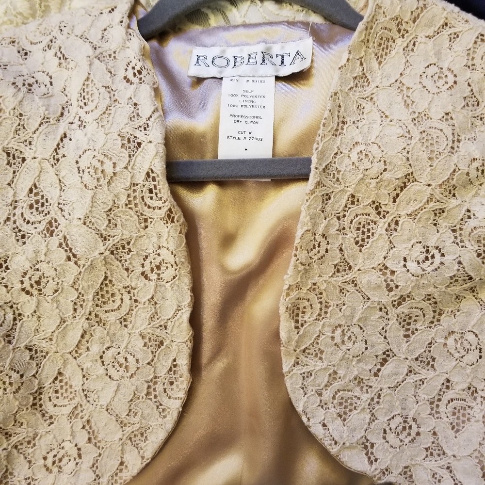 ROBERTA Cream Lace Bolero jacket - Picture 4 of 7
